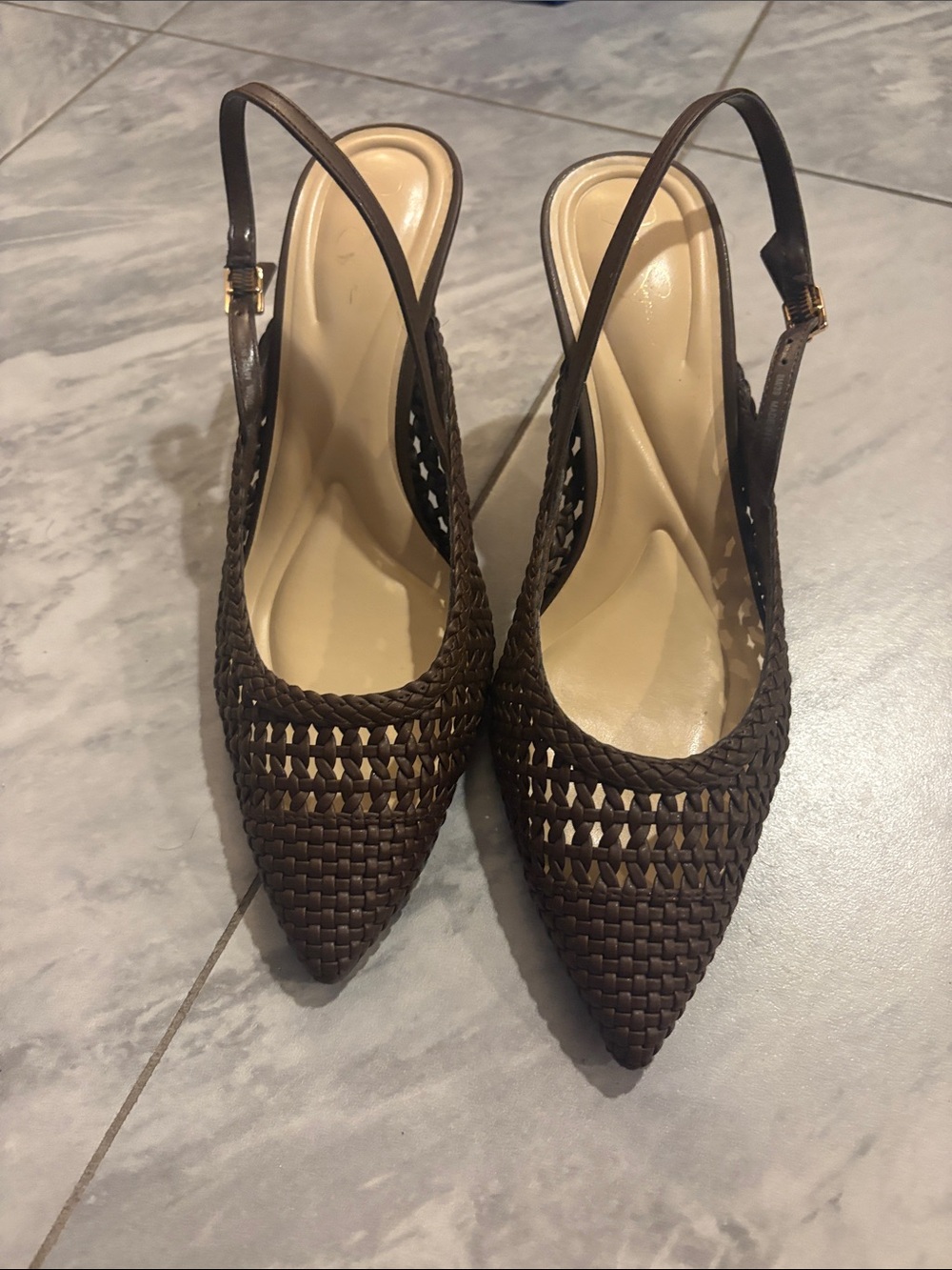Jessica Simpson Denvie Woven Slingback Pointed-Toe Heels